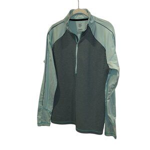 descente turquoise black half zip ski layer shirt XL